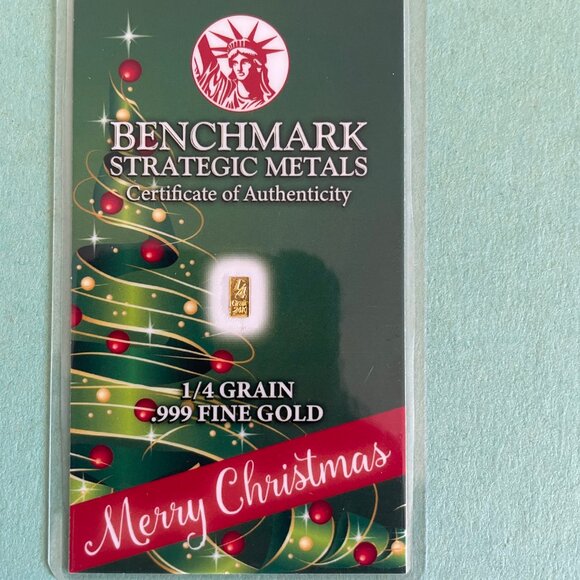 1/4 Grain Pure Gold - Benchmark Fine pure 24K .999 Gold - Picture 7 of 8